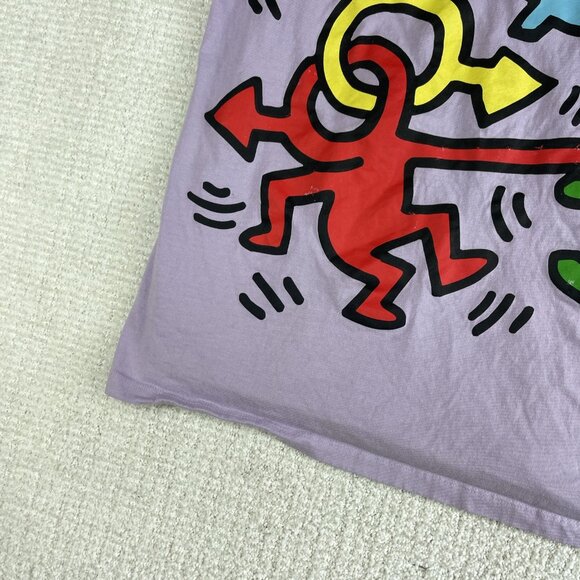 Keith Haring Printed T-Shirt Top Purple Double Sided Love Size 2XL Oversized - Picture 4 of 16